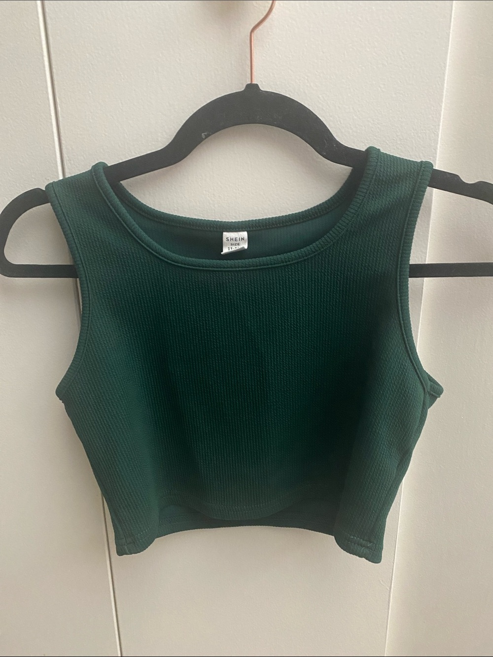 3/$20 SHEIN Forest Green Ribbed Cropped Tank